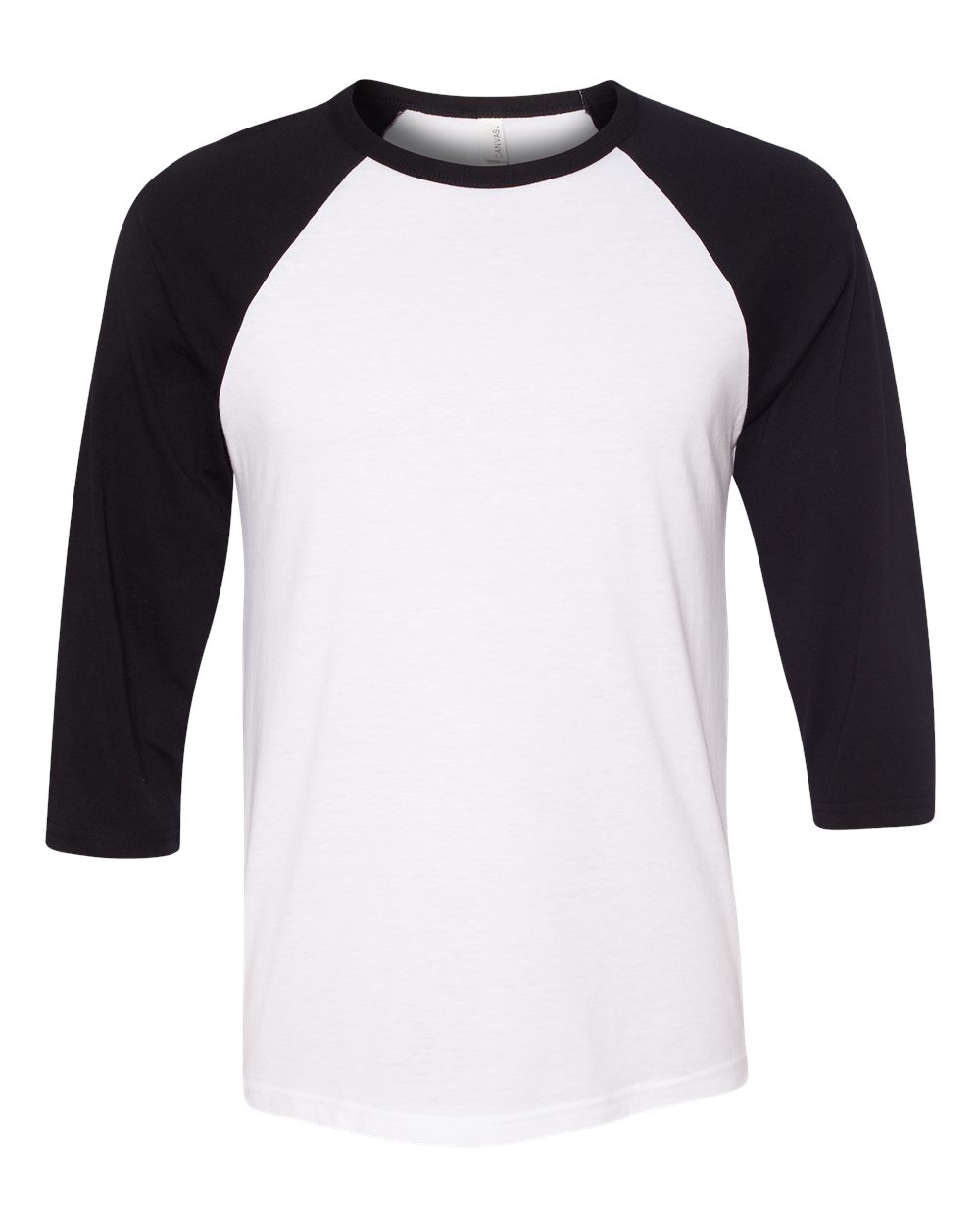 Bella+Canvas 3200 Unisex 3/4 Sleeve Baseball Tee - White/Black
