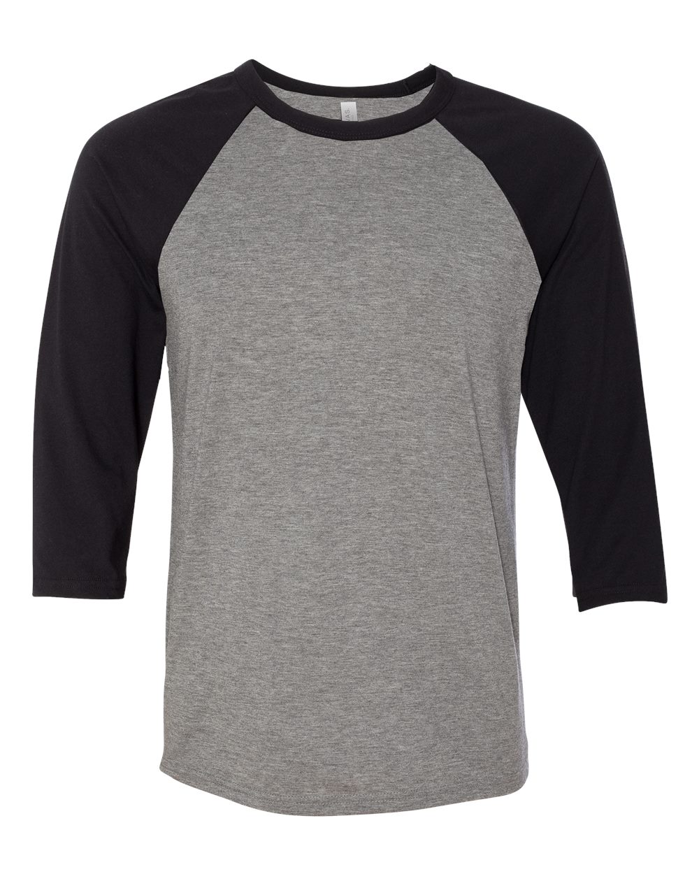 Bella+Canvas 3200 Unisex 3/4 Sleeve Baseball Tee - Deep Heather/Black