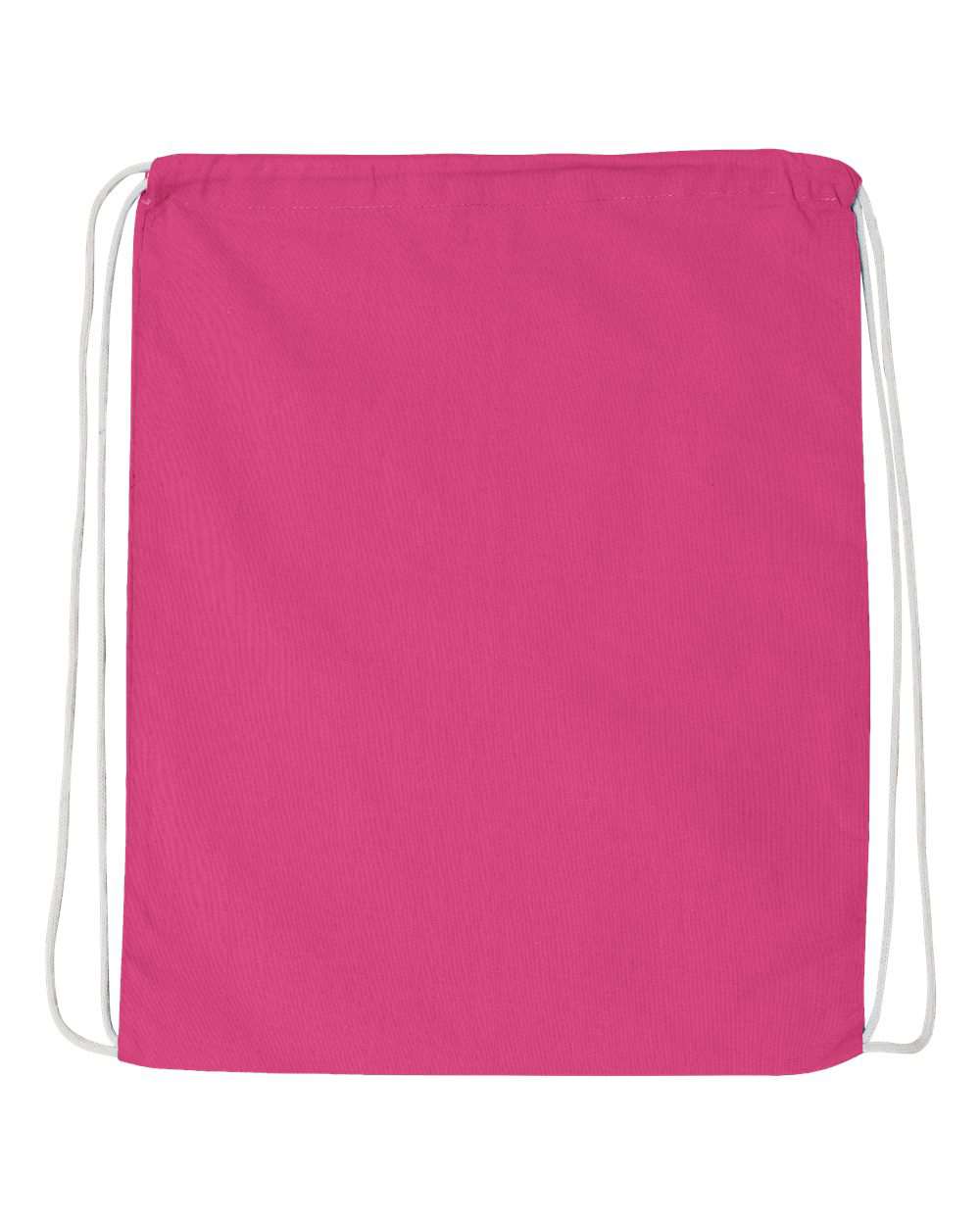 Q-Tees Q4500 Economical Cotton Drawstring Bag - Hot Pink