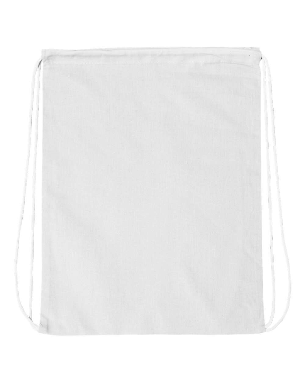Q-Tees Q4500 Economical Cotton Drawstring Bag - White