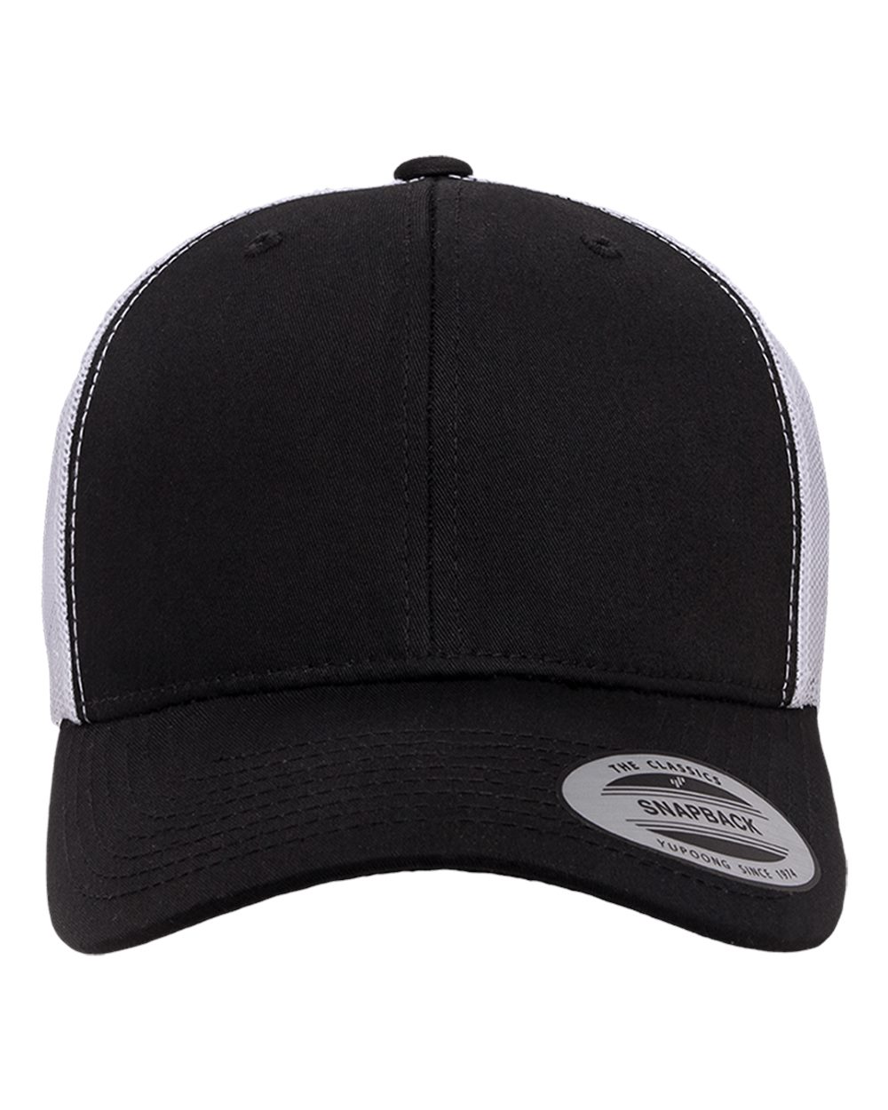 Yupoong 6606 Retro Trucker Cap - Black/White