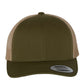 Yupoong 6606 Retro Trucker Cap - Moss/Khaki