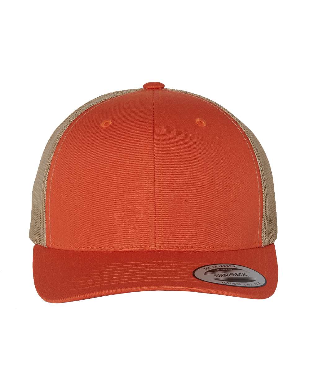Yupoong 6606 Retro Trucker Cap - Rustic Orange/Khaki