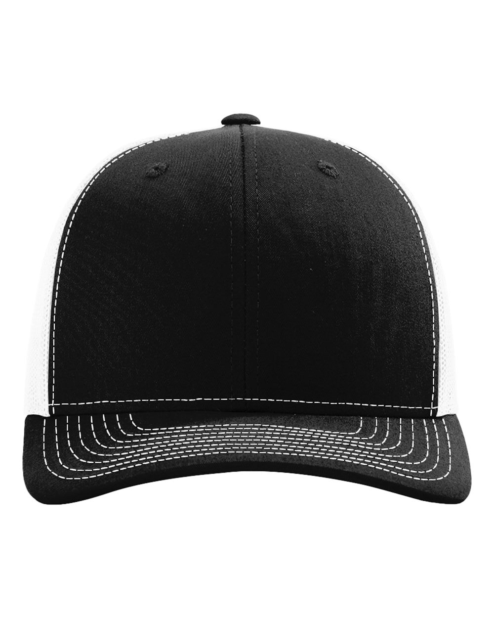 Richardson 112 Snapback Trucker Cap - Black/White
