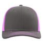 Richardson 112 Snapback Trucker Cap - Charcoal/Neon Pink