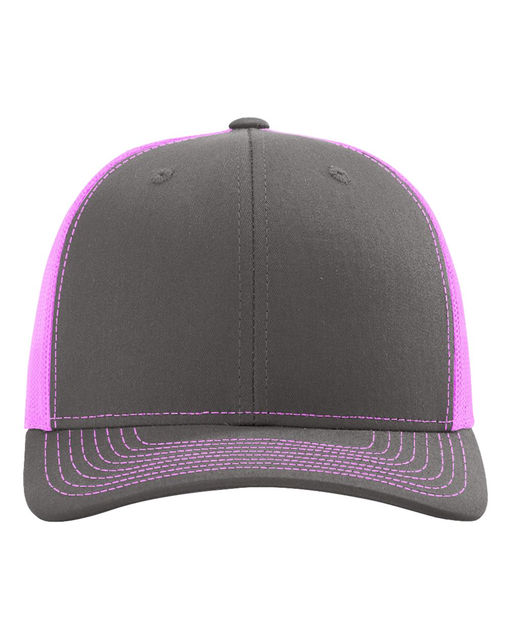 Richardson 112 Snapback Trucker Cap - Charcoal/Neon Pink