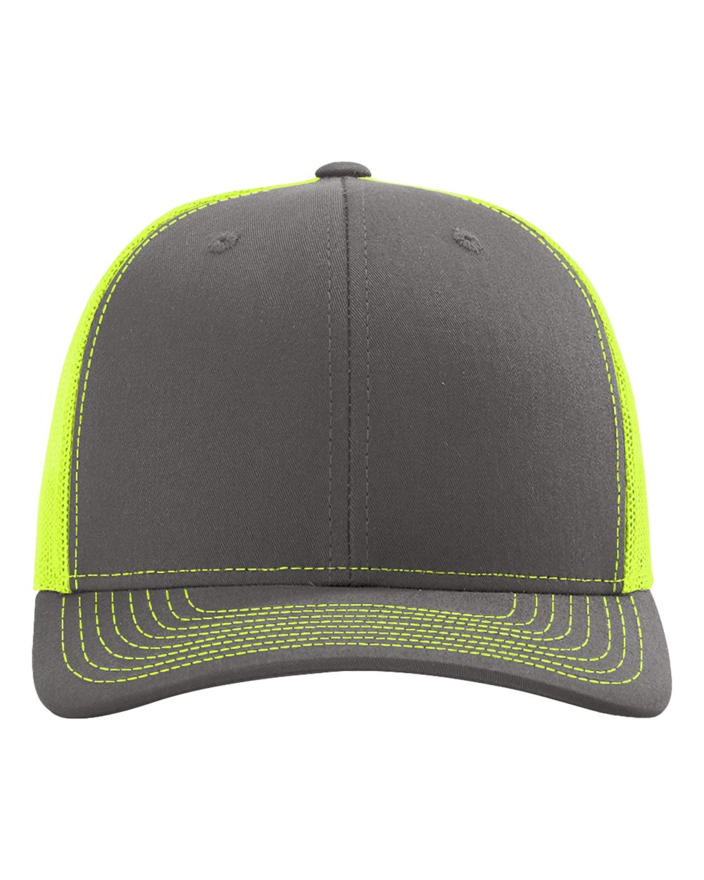 Richardson 112 Snapback Trucker Cap - Charcoal/Neon Yellow