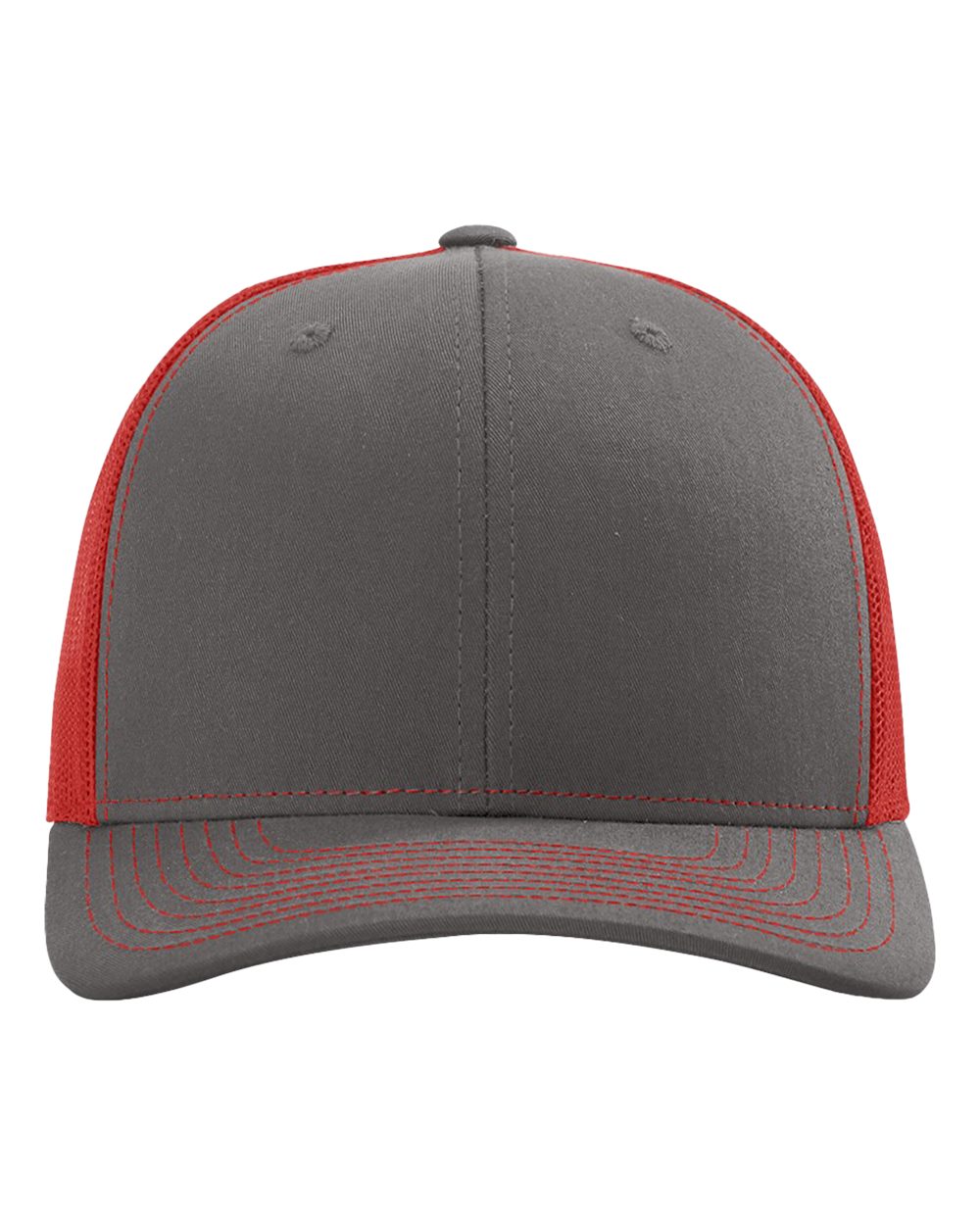 Richardson 112 Snapback Trucker Cap - Charcoal/Red