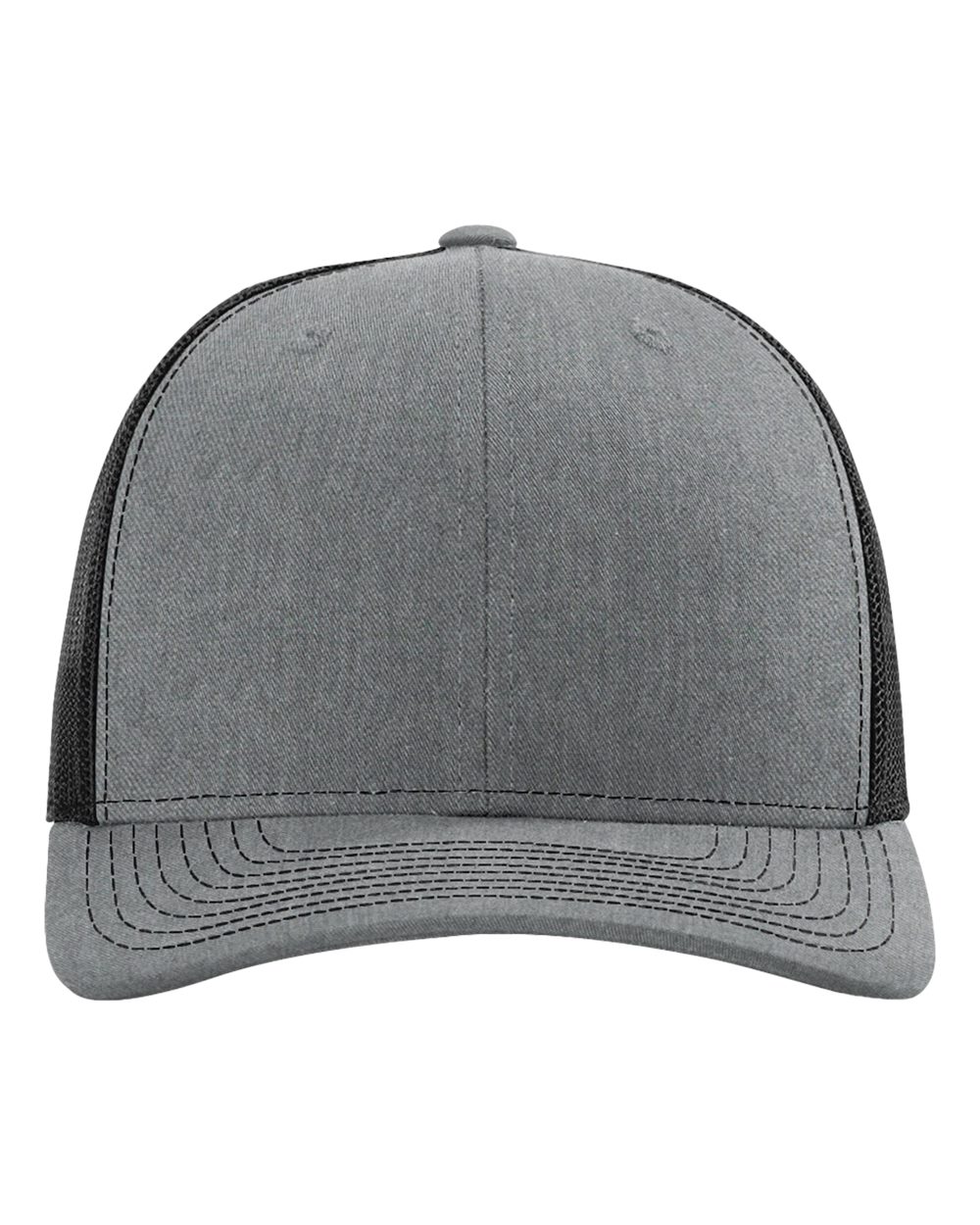 Richardson 112 Snapback Trucker Cap - Heather Grey/Black