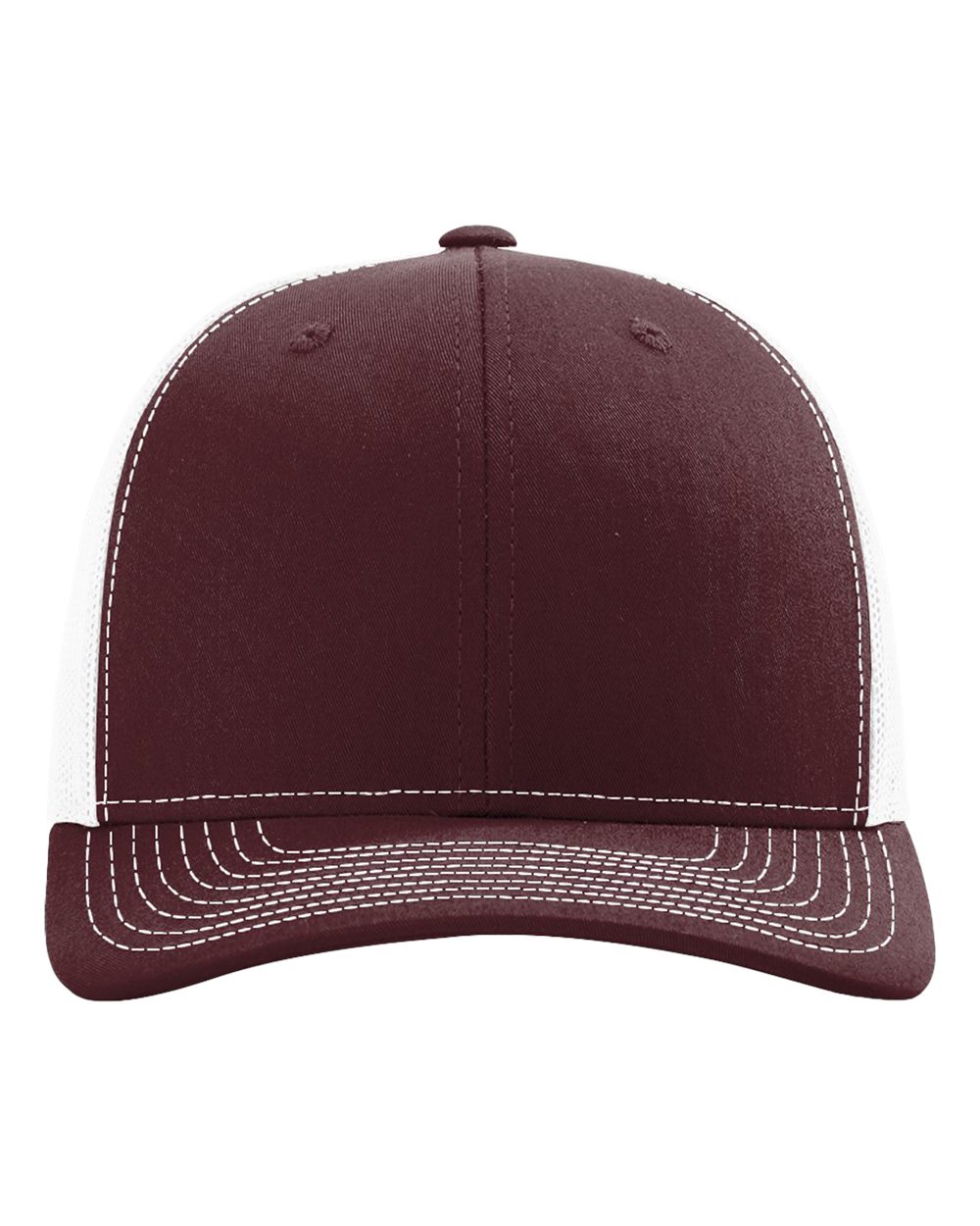 Richardson 112 Snapback Trucker Cap - Maroon/White