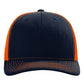 Richardson 112 Snapback Trucker Cap - Navy/Orange