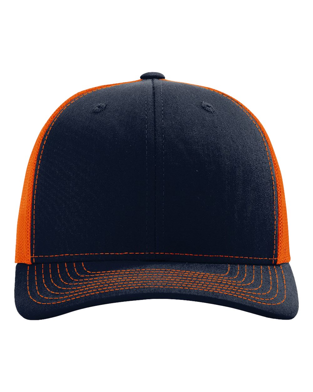 Richardson 112 Snapback Trucker Cap - Navy/Orange