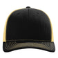 Richardson 112 Snapback Trucker Cap - Black/Vegas Gold