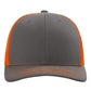 Richardson 112 Snapback Trucker Cap - Charcoal/Orange