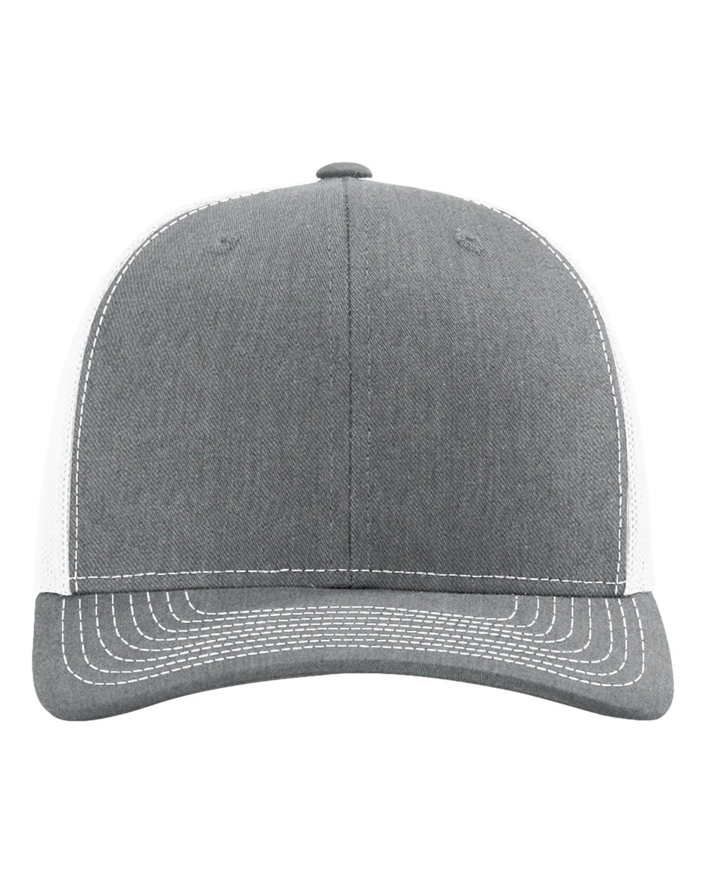 Richardson 112 Snapback Trucker Cap - Heather Grey/White