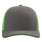 Richardson 112 Snapback Trucker Cap - Charcoal/Neon Green