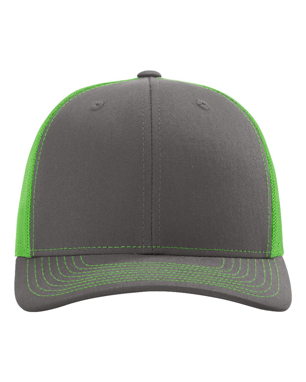 Richardson 112 Snapback Trucker Cap - Charcoal/Neon Green
