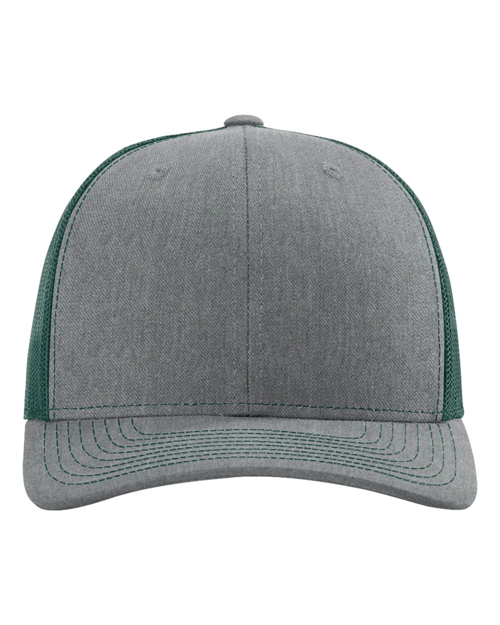 Richardson 112 Snapback Trucker Cap - Heather Grey/Dark Green