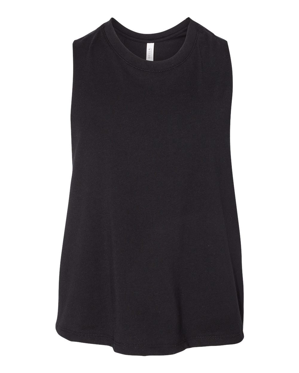 Bella+Canvas 6682 Ladies Cropped Racerback Tank - Solid Black Blend
