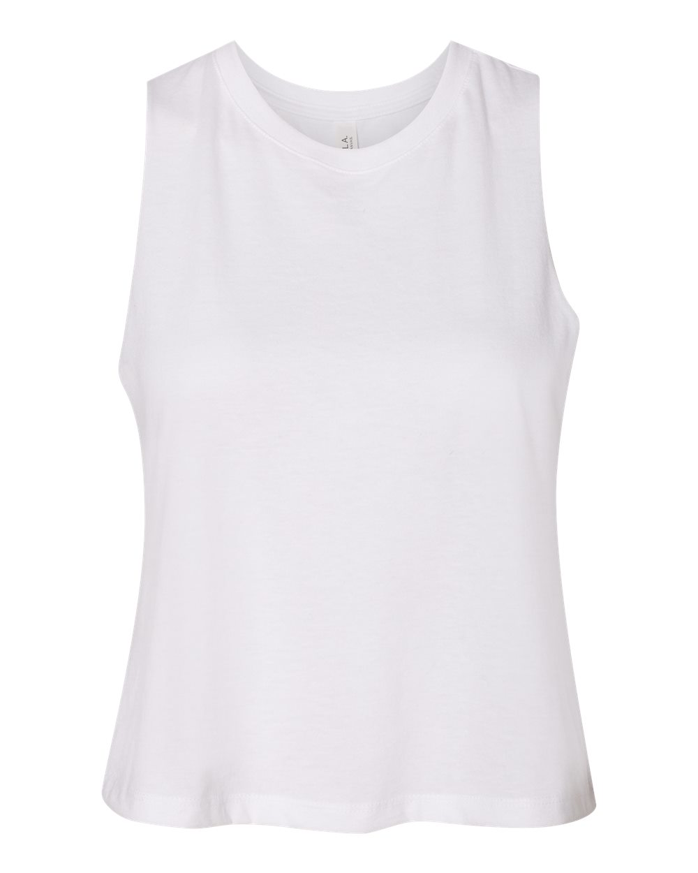 Bella+Canvas 6682 Ladies Cropped Racerback Tank - Solid White Blend