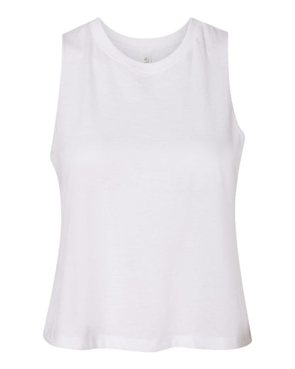 Bella+Canvas 6682 Ladies Cropped Racerback Tank - Solid White Blend