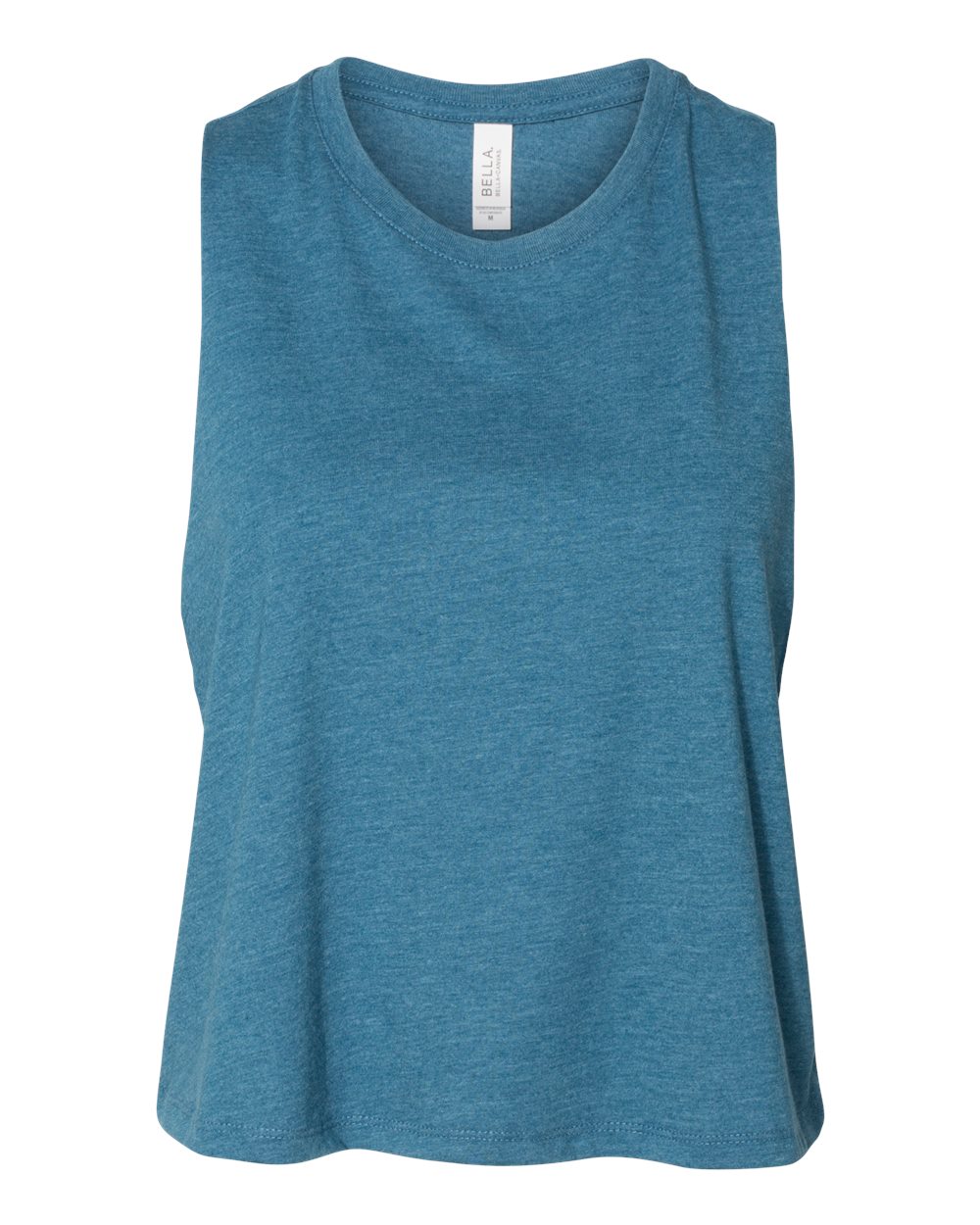 Bella+Canvas 6682 Ladies Cropped Racerback Tank - Heather Deep Teal
