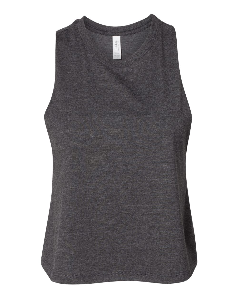 Bella+Canvas 6682 Ladies Cropped Racerback Tank - Dark Grey Heather