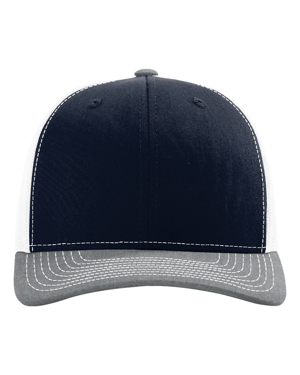 Richardson 112 Snapback Trucker Cap - Navy/White/Heather Grey