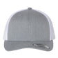 Yupoong 6606 Retro Trucker Cap - Heather Grey/White