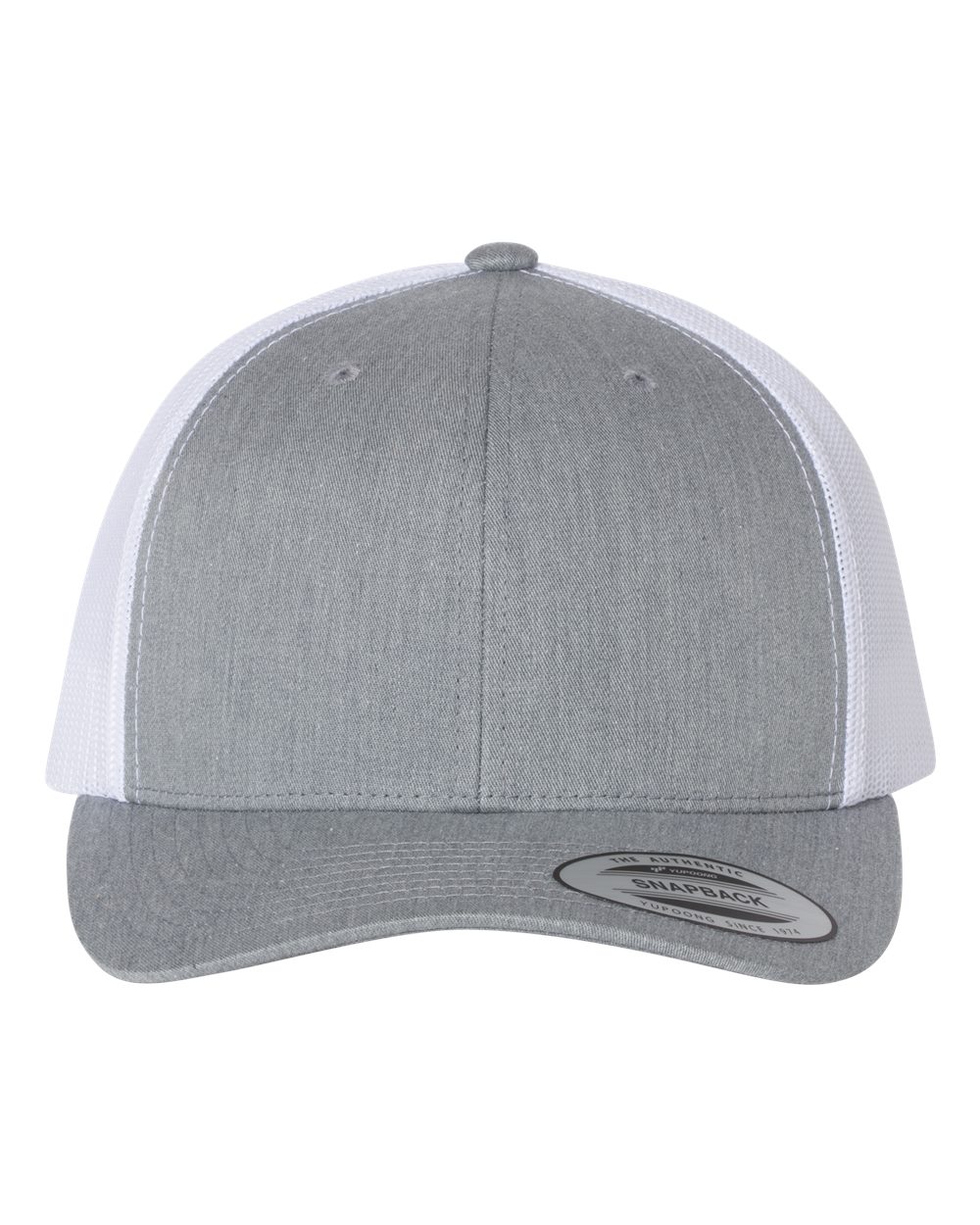 Yupoong 6606 Retro Trucker Cap - Heather Grey/White