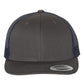 Yupoong 6606 Retro Trucker Cap - Charcoal/Navy