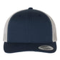 Yupoong 6606 Retro Trucker Cap - Navy/Silver