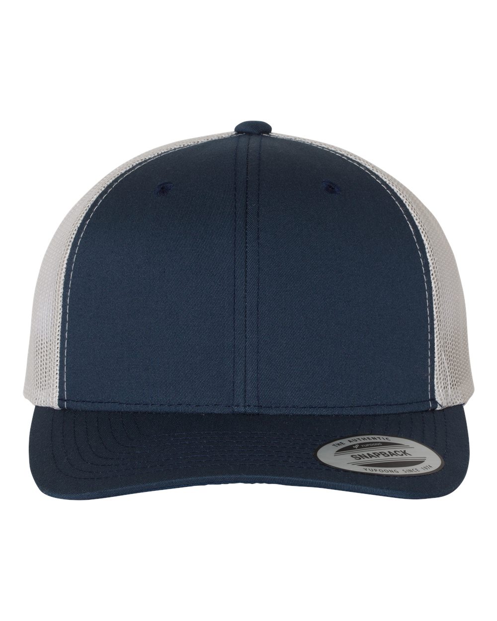 Yupoong 6606 Retro Trucker Cap - Navy/Silver