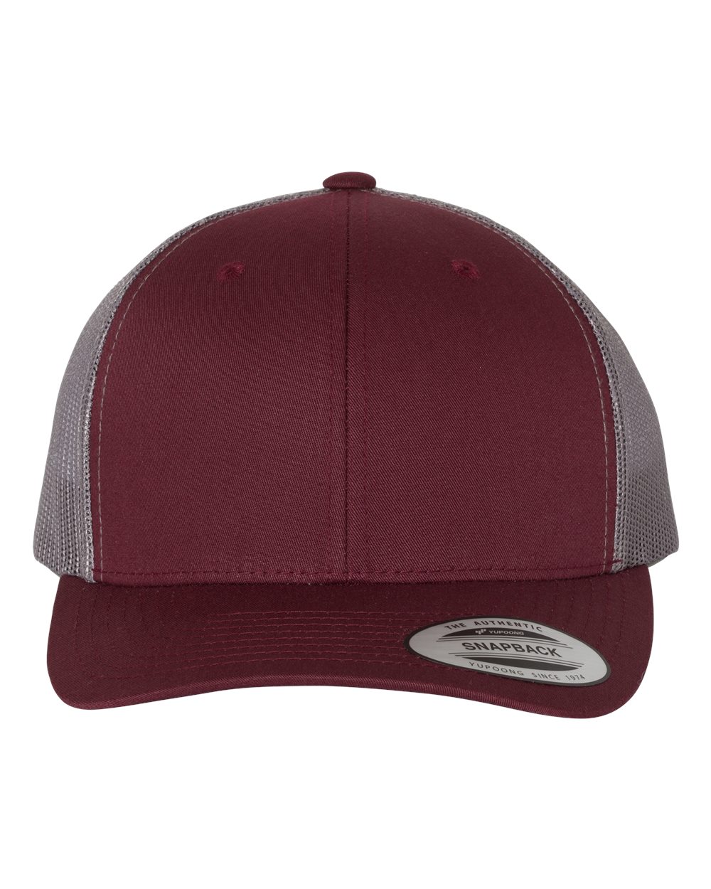 Yupoong 6606 Retro Trucker Cap - Maroon/Grey