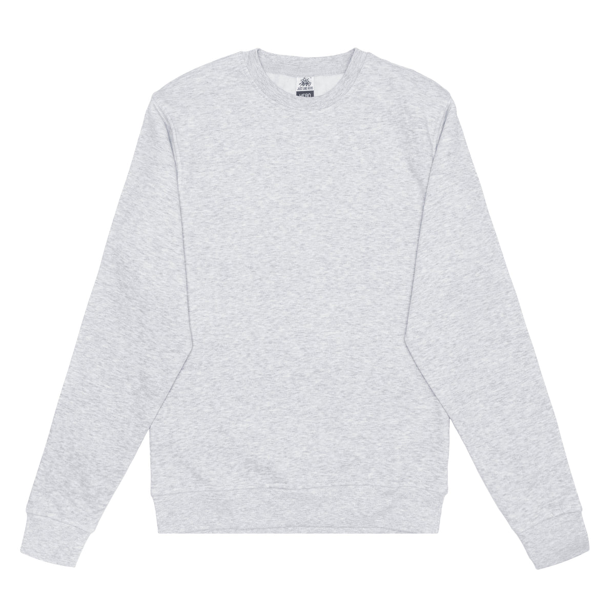 JustLikeHero HERO-1020 Unisex Crewneck Sweatshirt - Ash Heather