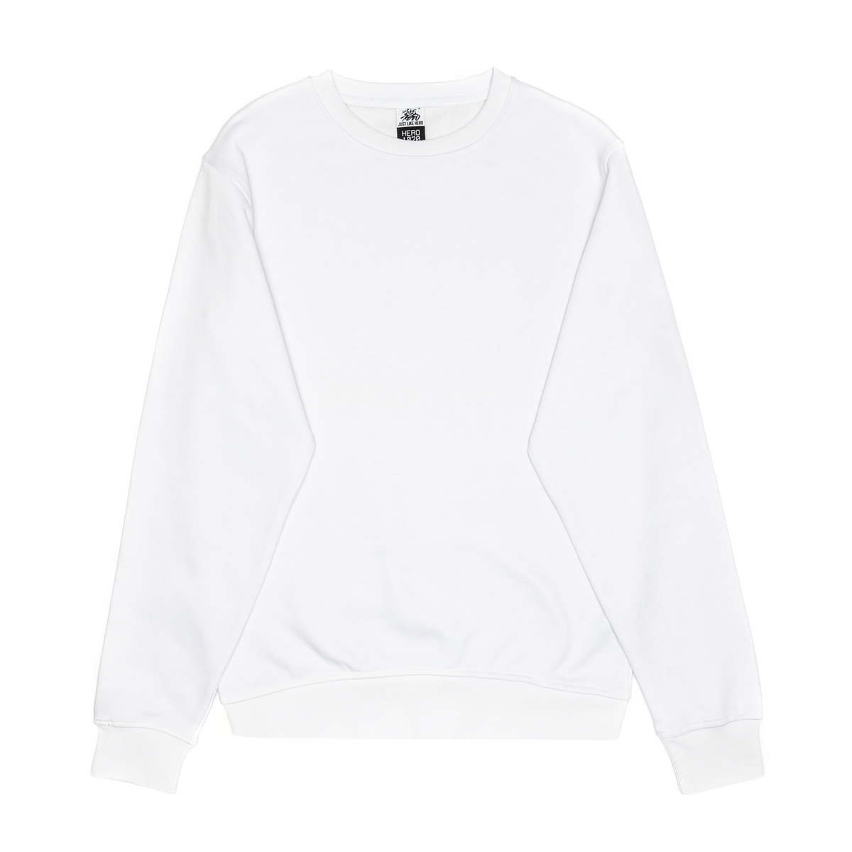 JustLikeHero HERO-1020 Unisex Crewneck Sweatshirt - White