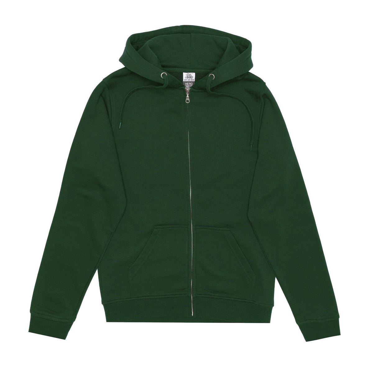 JustLikeHero HERO-3020 Full-Zip Hoodie - Forest Green