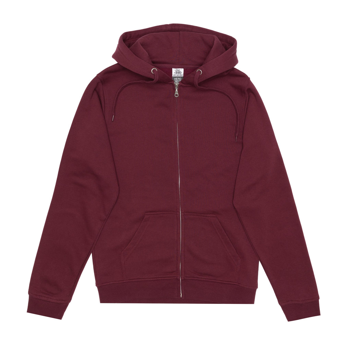 JustLikeHero HERO-3020 Full-Zip Hoodie - Maroon